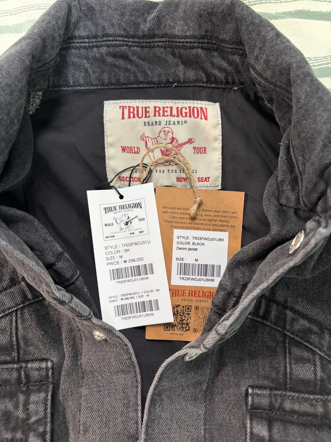 트루릴리젼 흑청 트러커 자켓 m 상품이미지3