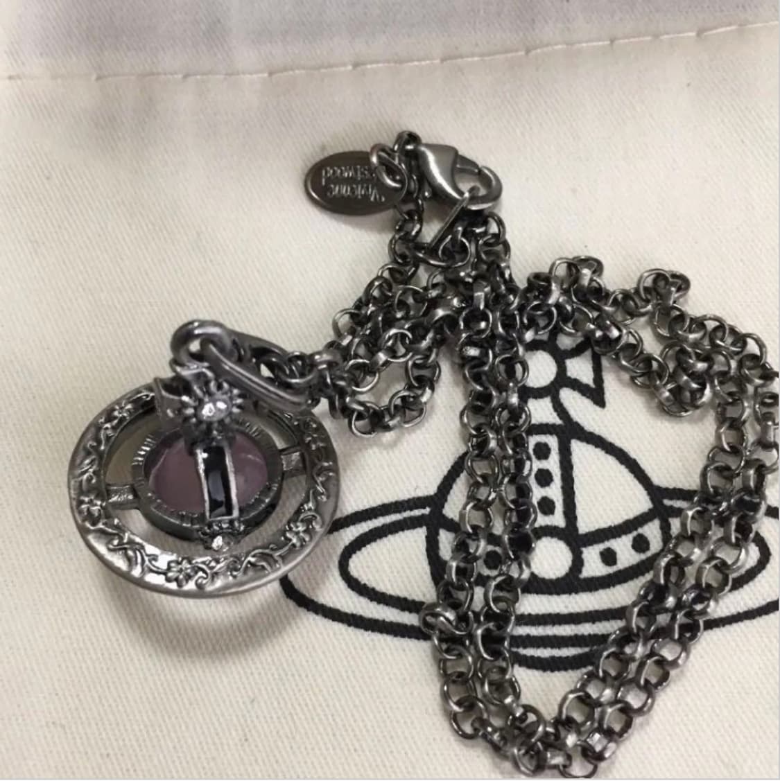 비비안웨스트우드 아카이브 황동 자수정 orb 팬던트 목걸이 상품이미지4