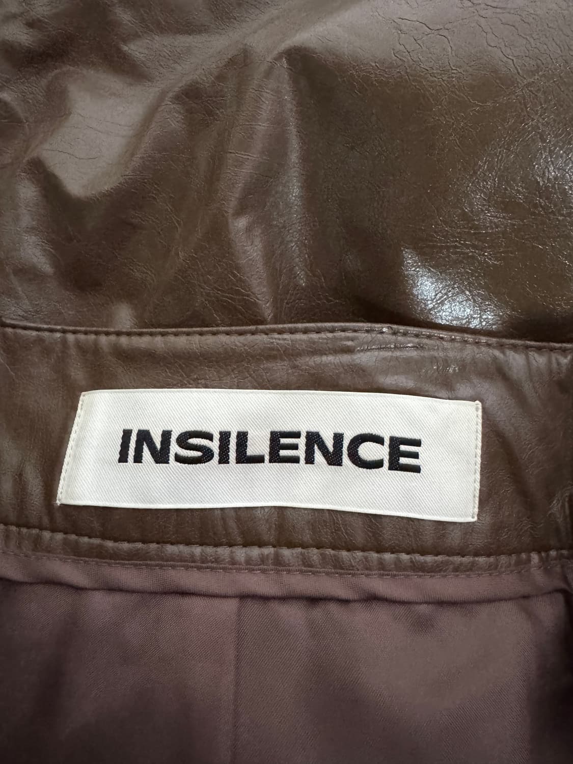 인사일런스 우먼 페이크 레더 락시크 스커트 상품이미지3