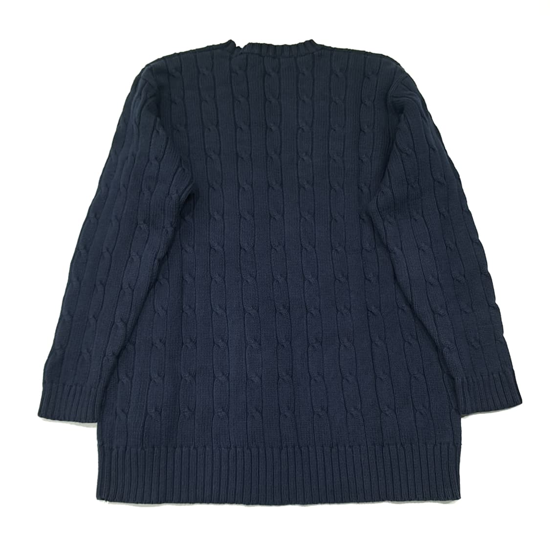 CL094 S 로렌 랄프로렌 레드 크레스트 자수 다크 네이비 케이블 니 상품이미지6