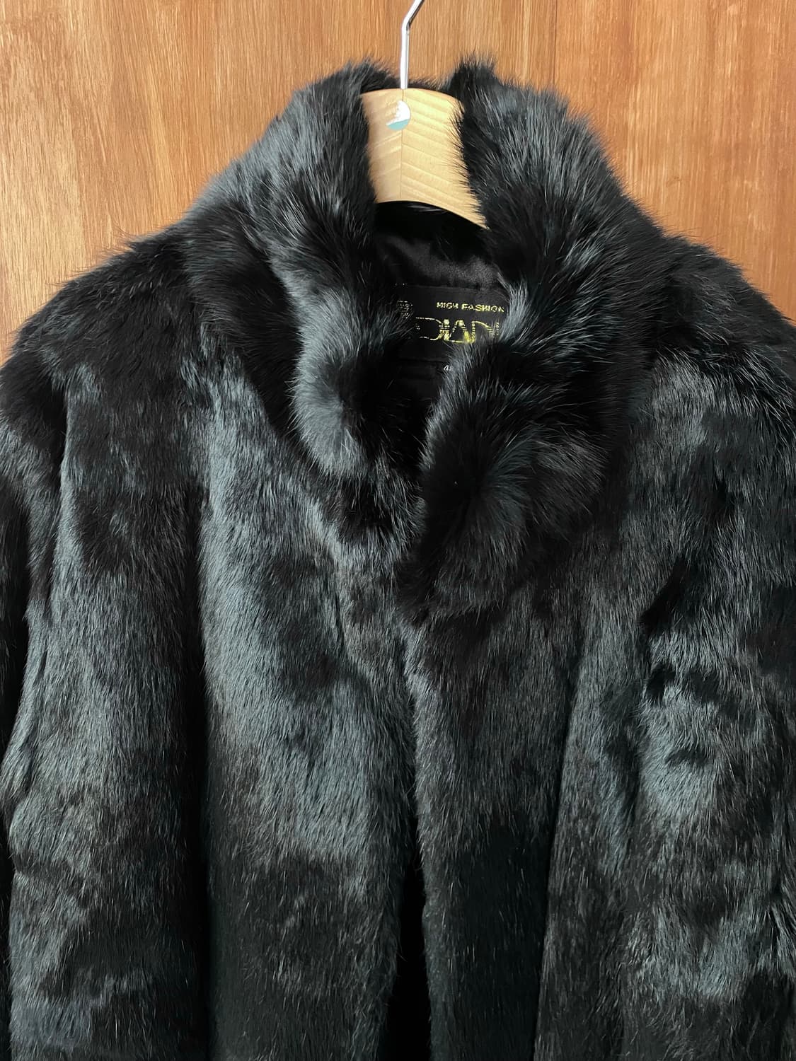 Black rabbit fur long coat 상품이미지4