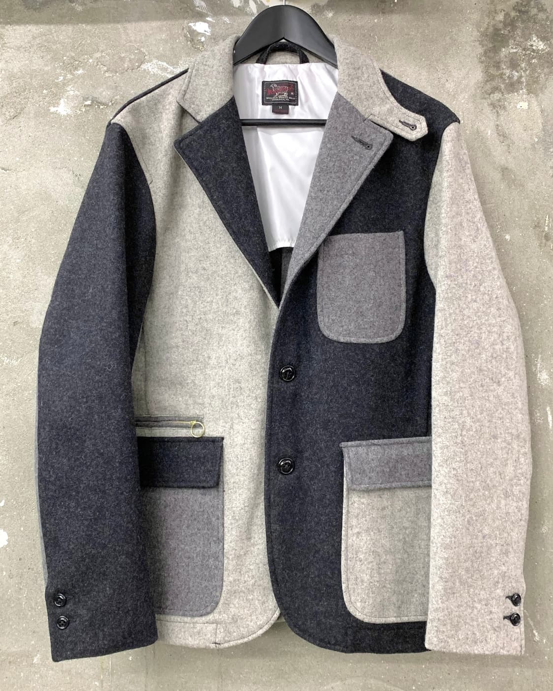Woolrich 울리치 컬러블럭 투버튼 울 블레이져 상품이미지1