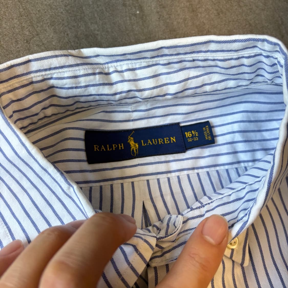 폴로 스카이블루 스트라이프 멀티 로고 셔츠 상품이미지5