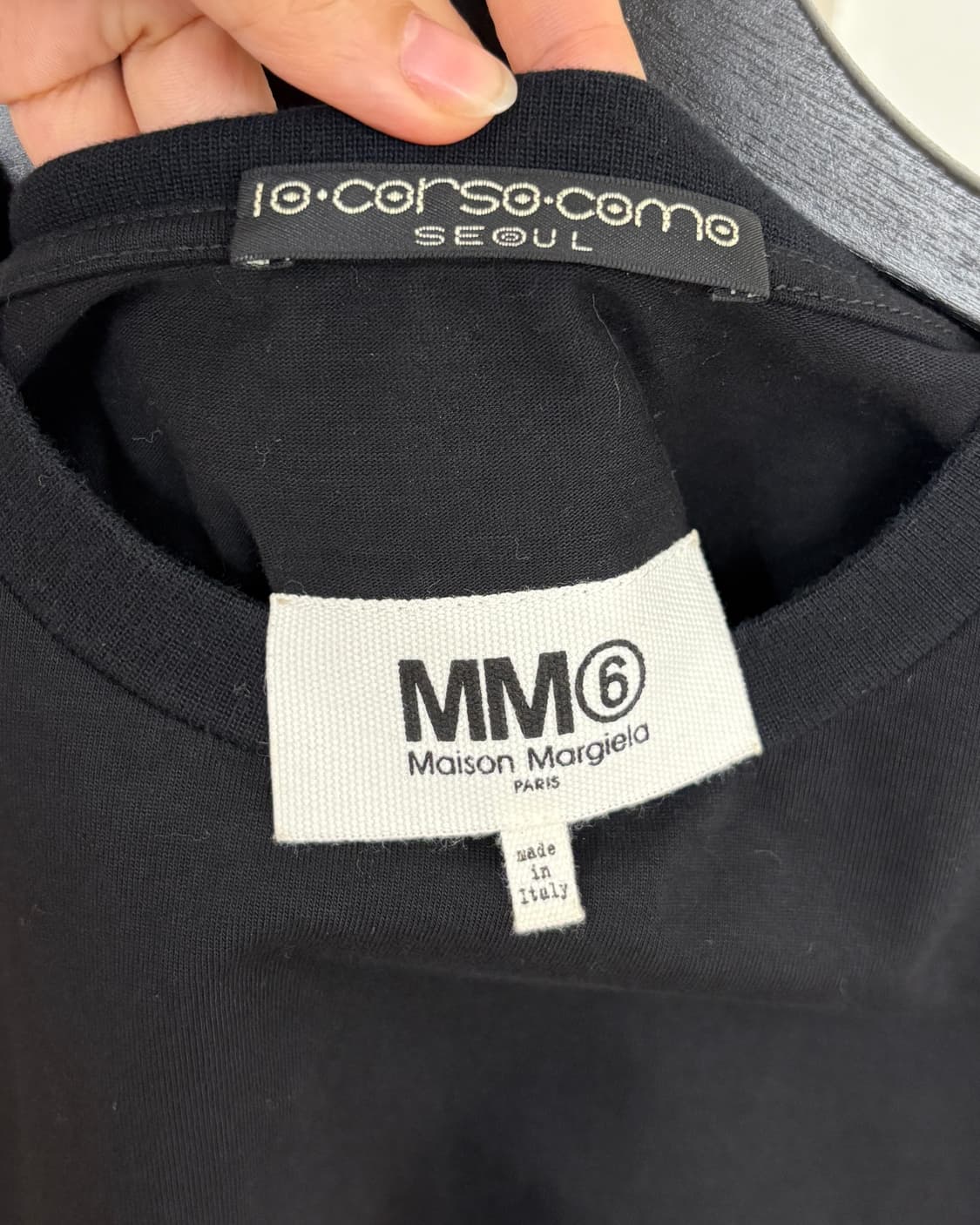 MM6 메종 마르지엘라 블랙 코튼 하프티 상품이미지7