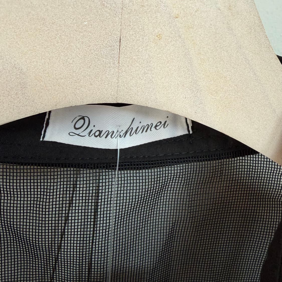 명품 시스루 블랙 매쉬 셔츠 롱자켓 상품이미지5