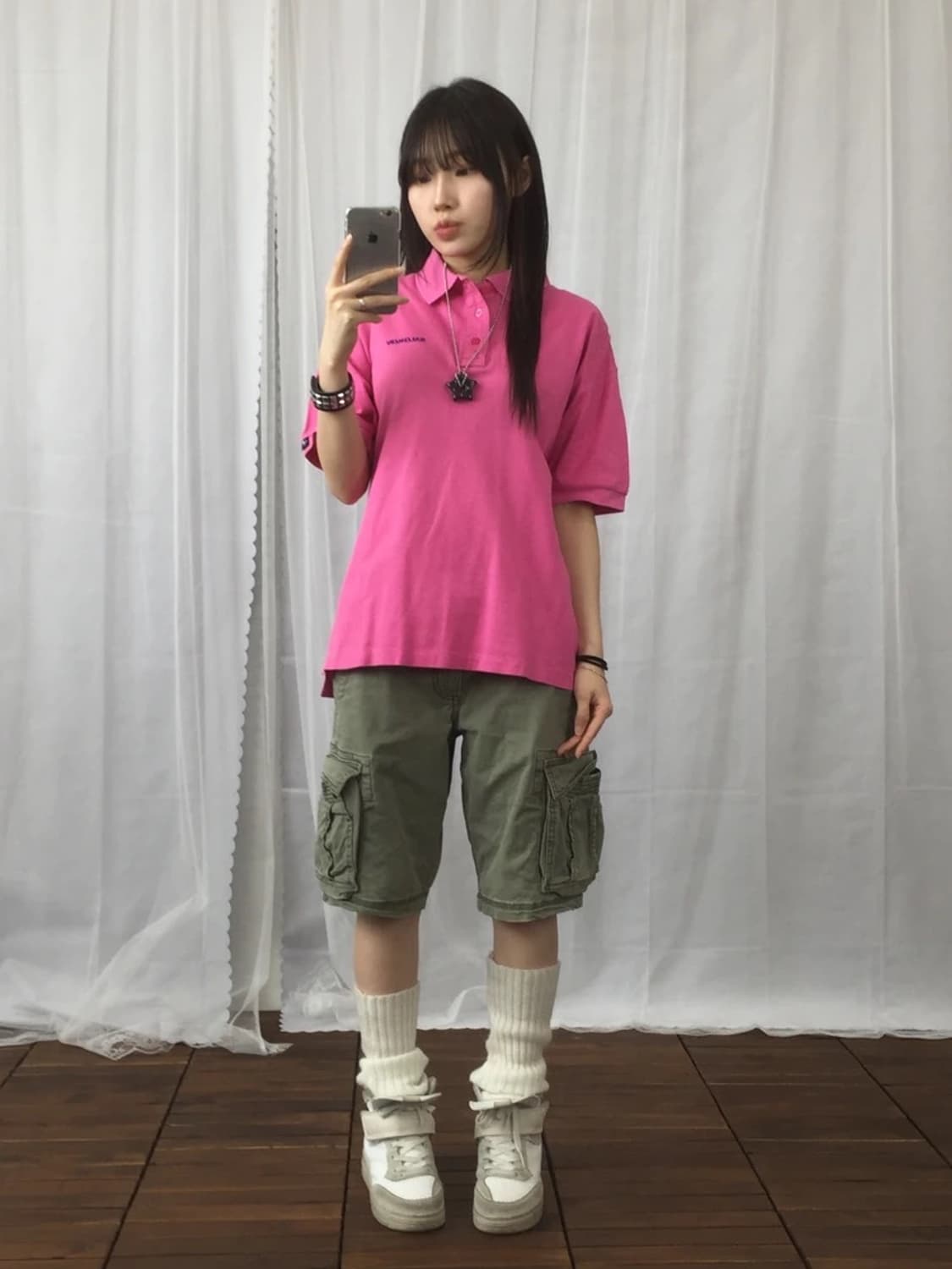 Old Salomon Pink Logo Polo Shirt 상품이미지2