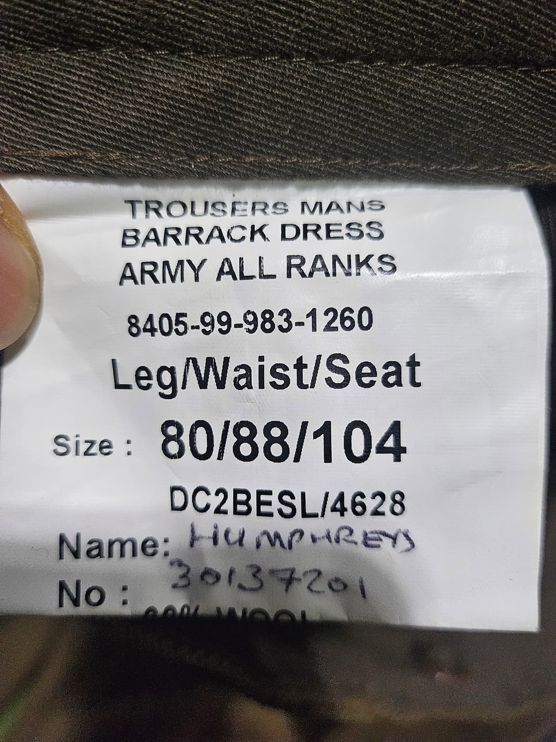 영국군 오리지날 트라우저 상품이미지4