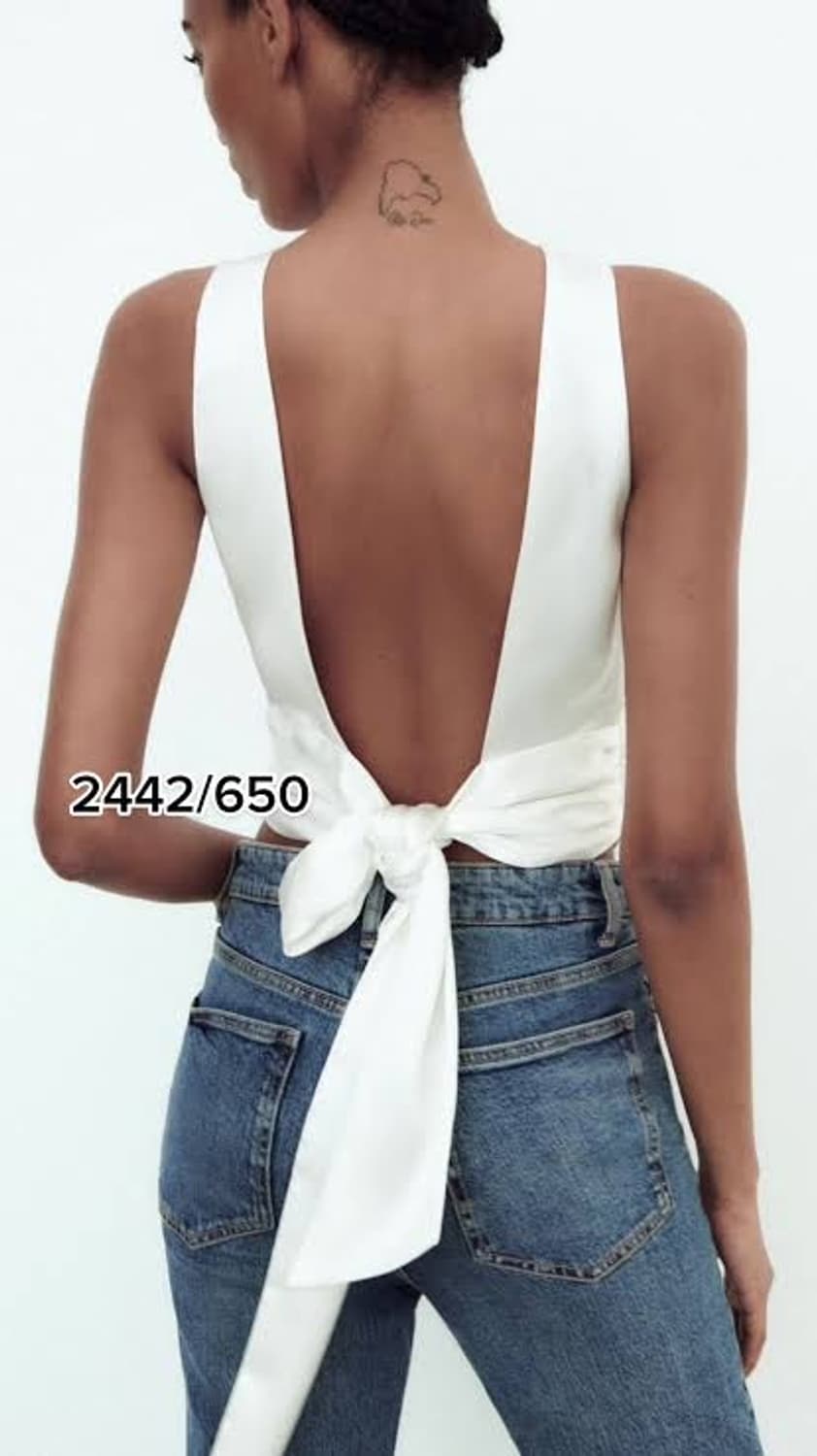 자라 백오픈 새틴탑  상품이미지4