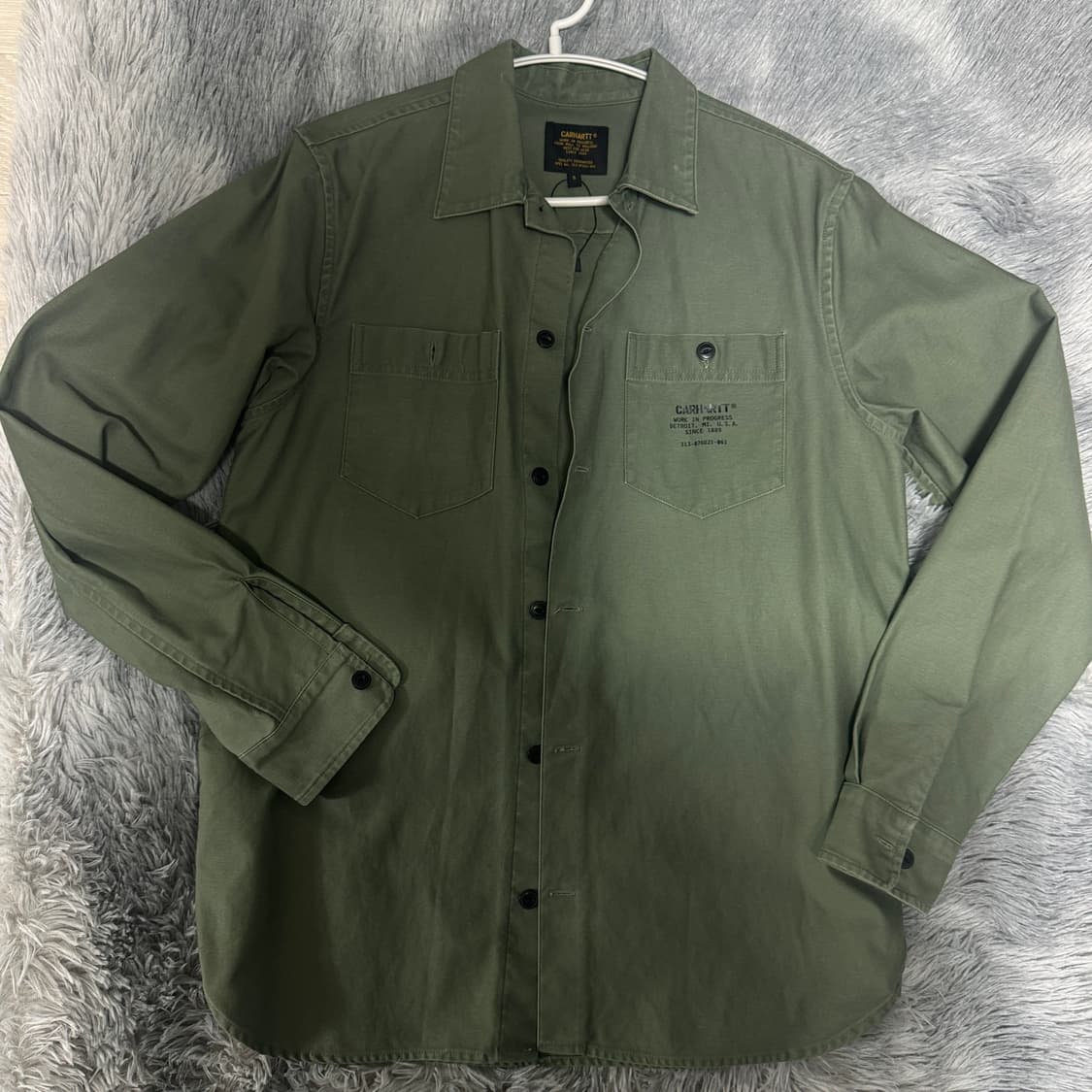 칼하트 카키 워크셔츠 S사이즈 거의새것 상품이미지1