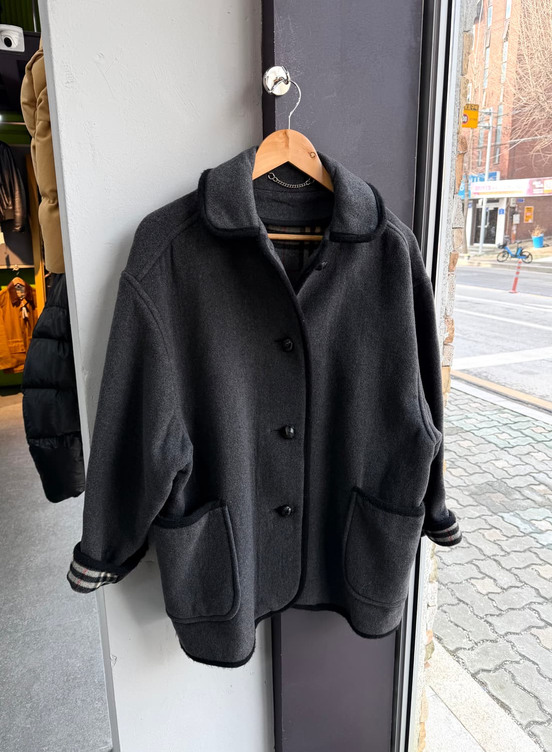 UK10/ 버버리 런던 울 노바체크 라이닝 코트 자켓 상품이미지2