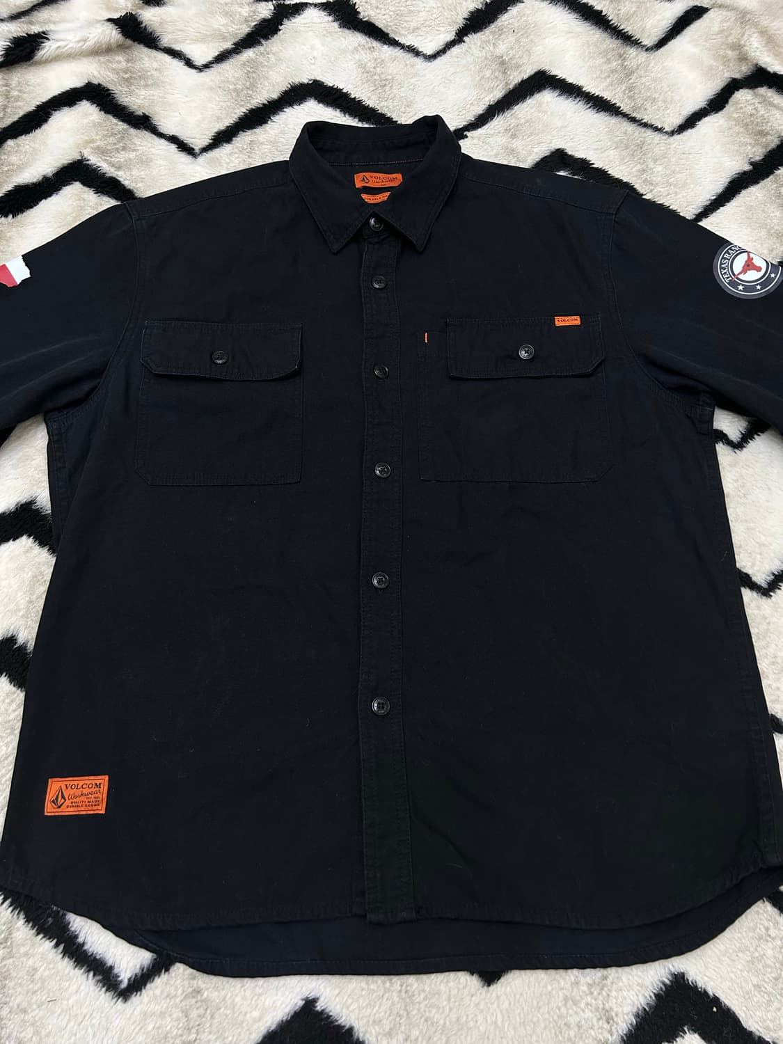 [XXL]Volcom 투포켓 캔버스 워크셔츠/블랙 상품이미지2