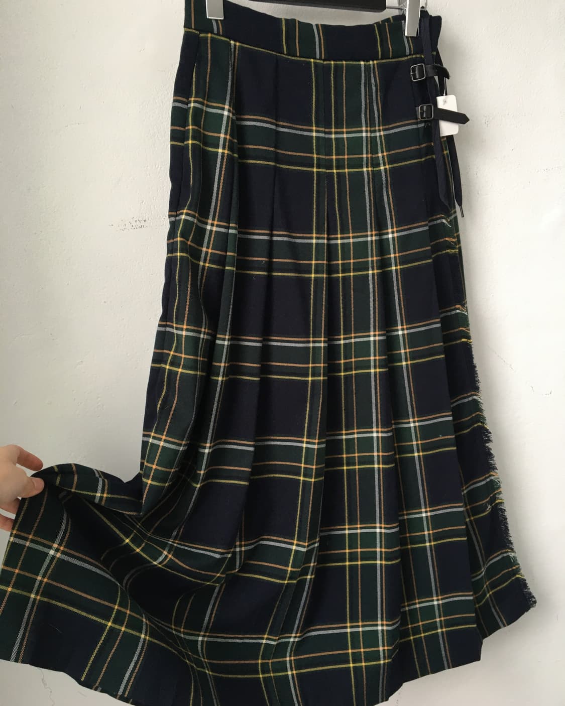 Check pattern belted wrap skirt 상품이미지4