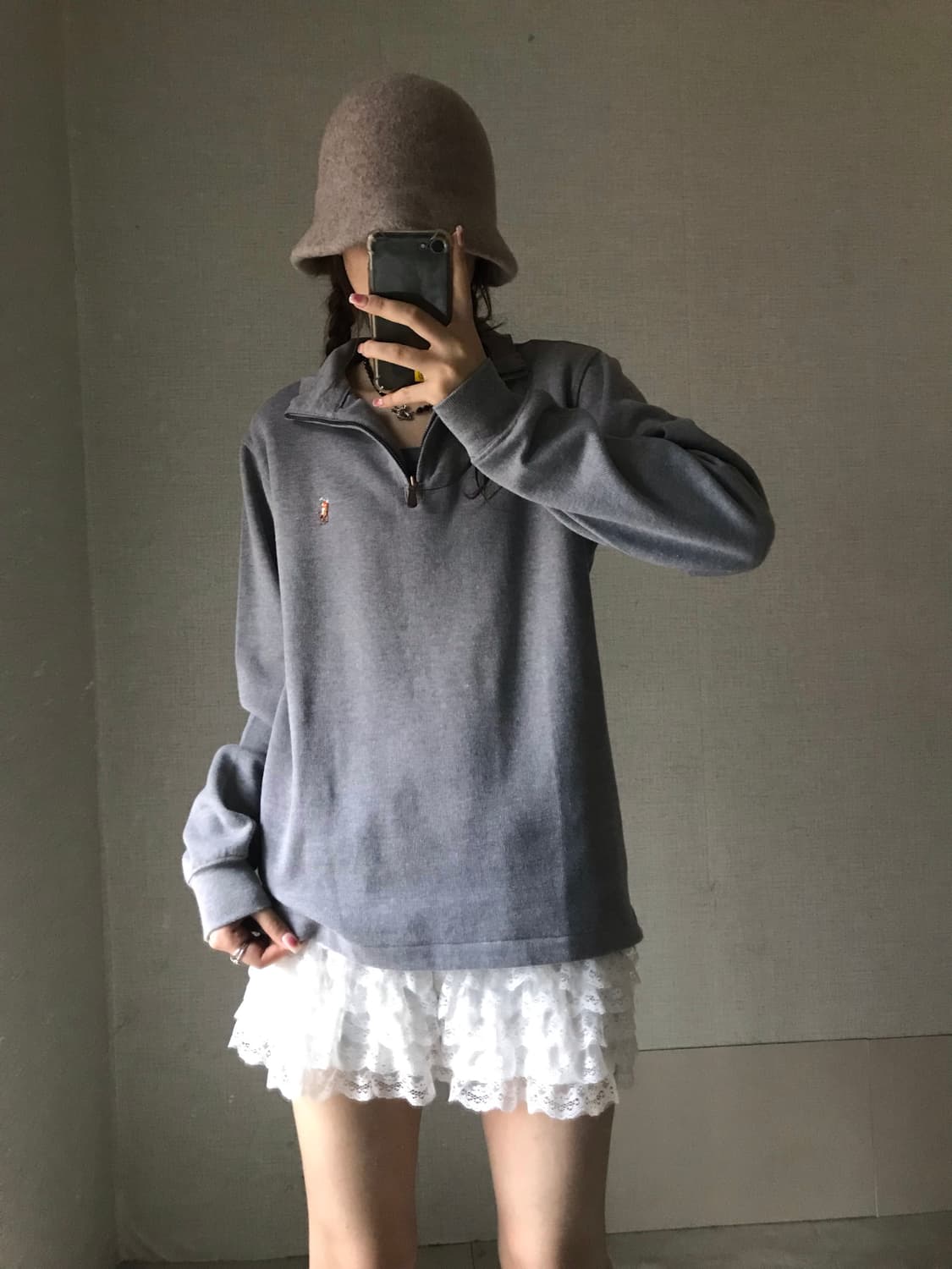 폴로 그레이 반집업 상품이미지2