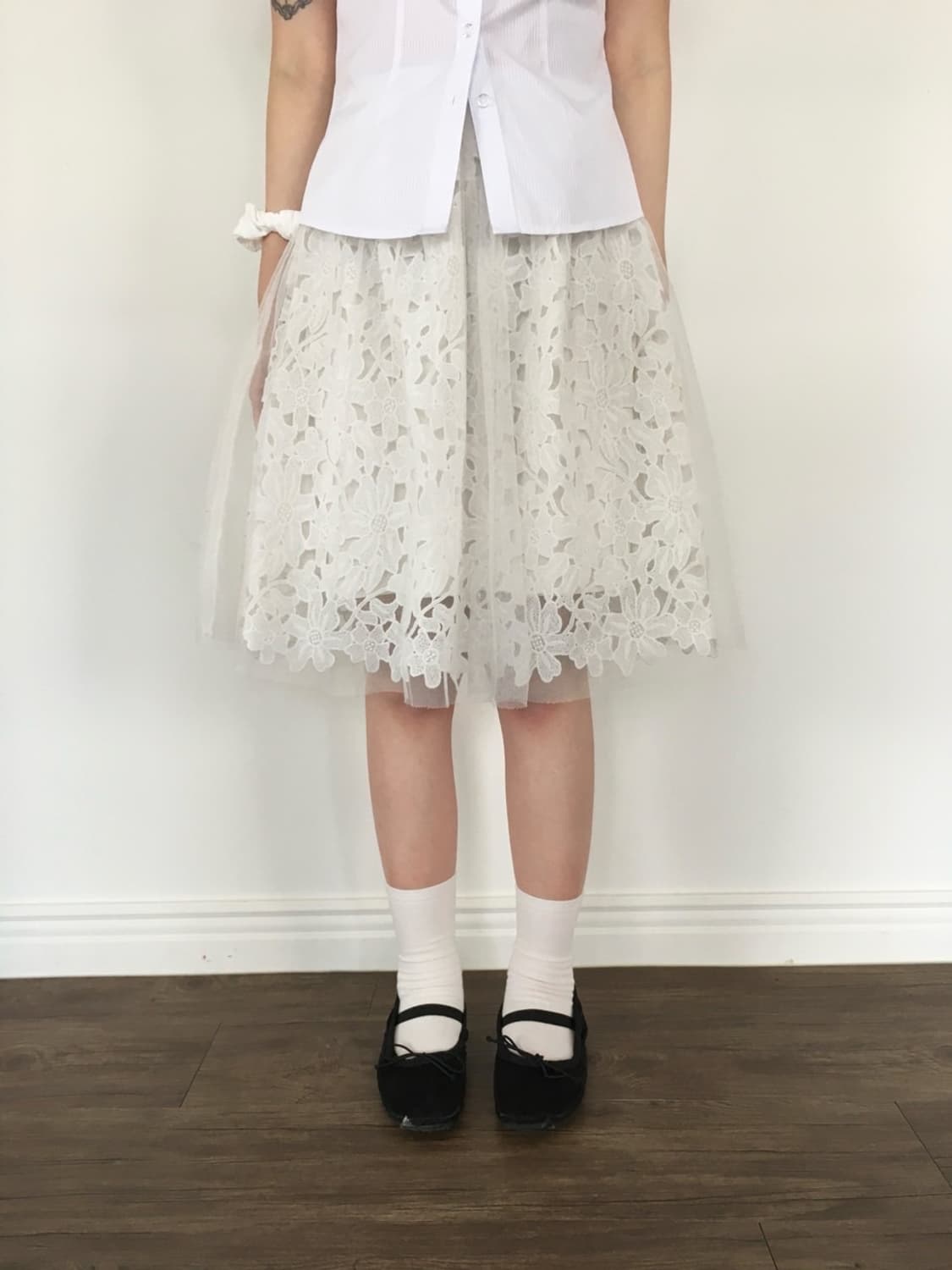 flower lace midi skirt 상품이미지1