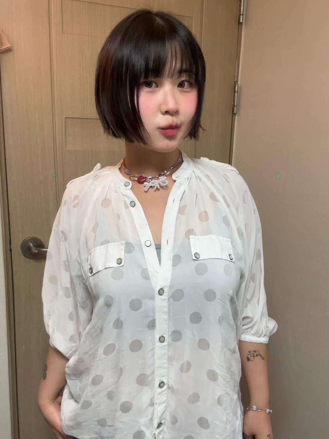 도트 블라우스 상품이미지2