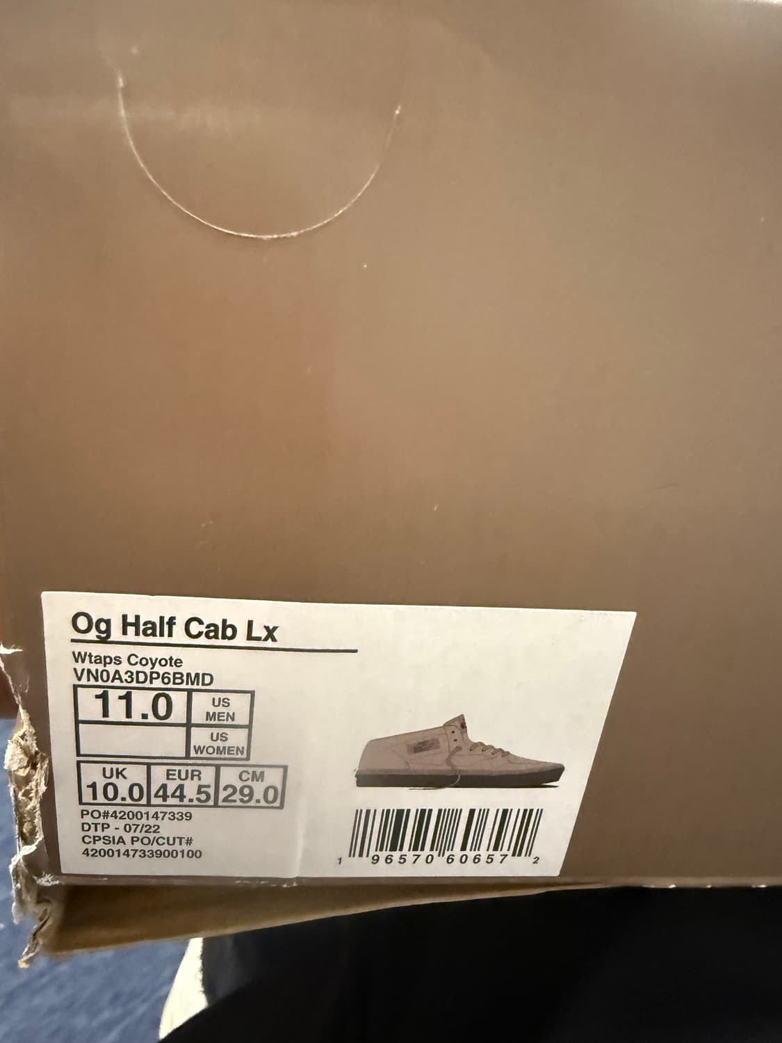 WTAPS X 반스볼트 OG Half Cab LX Coyote (새상품) 상품이미지3