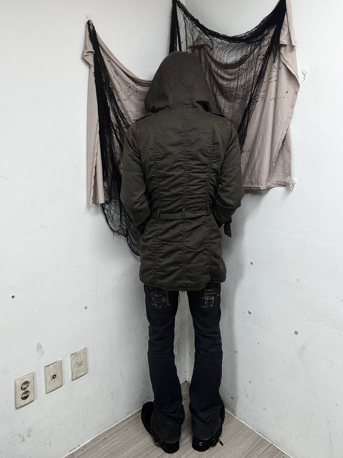 Grunge Mood Gimmick Design Over-Hoodie J 상품이미지3