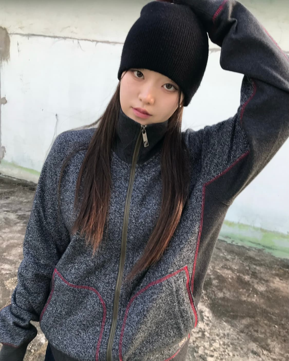 레드 스티치 투웨이 집업 상품이미지2