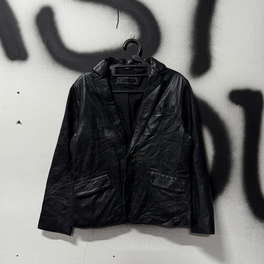 VTG 빈티지 100% 양가죽 쉽스킨 싱글 블레이저 자켓 상품이미지1