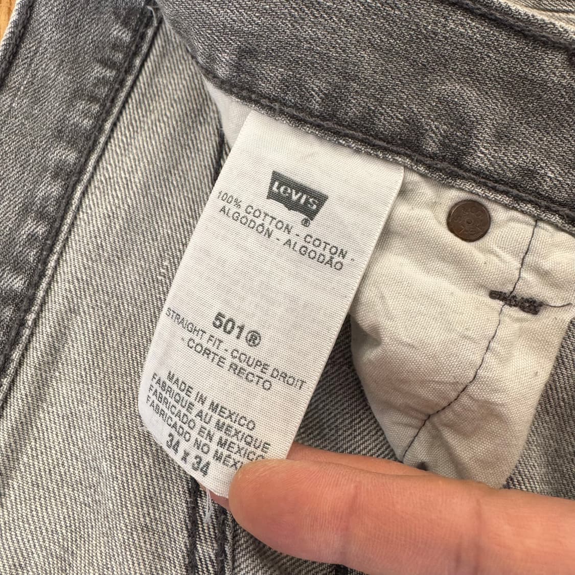 리바이스 501 그레이 스트레이트 진 (34)   상품이미지8