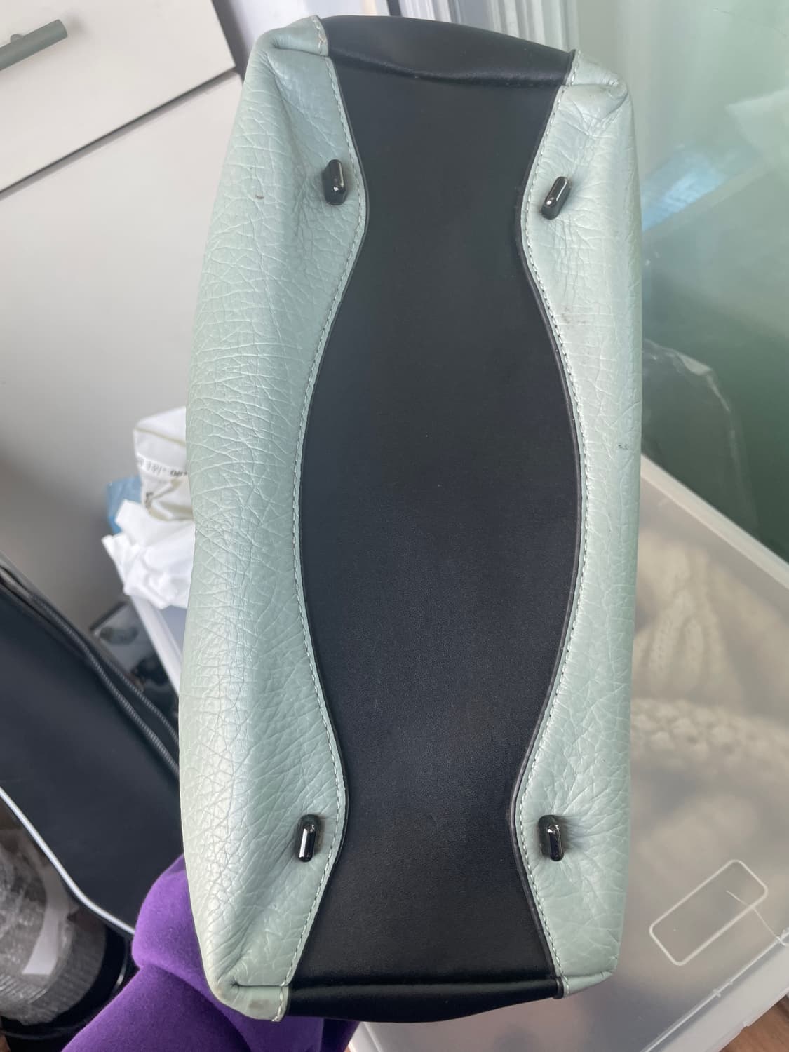 안나수이 레더 토트백 민트 가방 상품이미지3