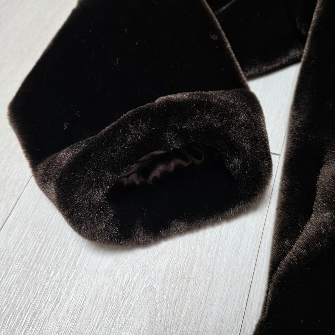 일본제 고급 벨벳퍼 자켓 초코브라운 상품이미지5