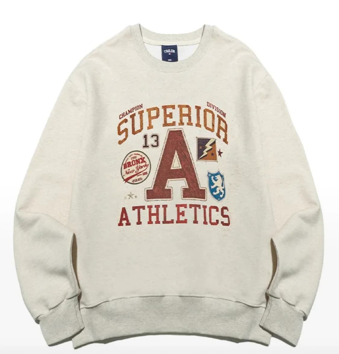 (정품) 테일러스튜디오 슈페리어 오버핏 맨투맨 _ 오트밀 상품이미지1