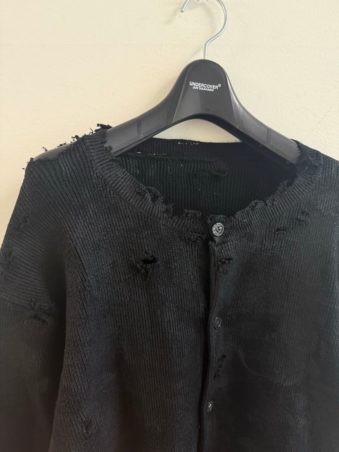 Distressed vintage oil wax coating 가디건 상품이미지2