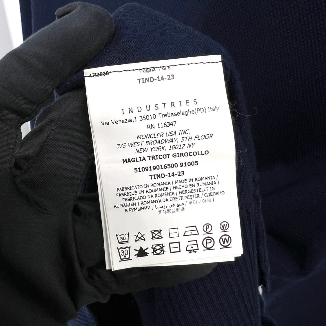 [L사이즈] 몽클레어 긴팔 니트 네이비 상품이미지6