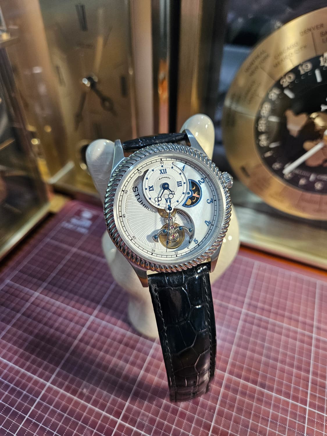 스털링 오리지널 오토매틱 시계 블랙 가죽 상품이미지1