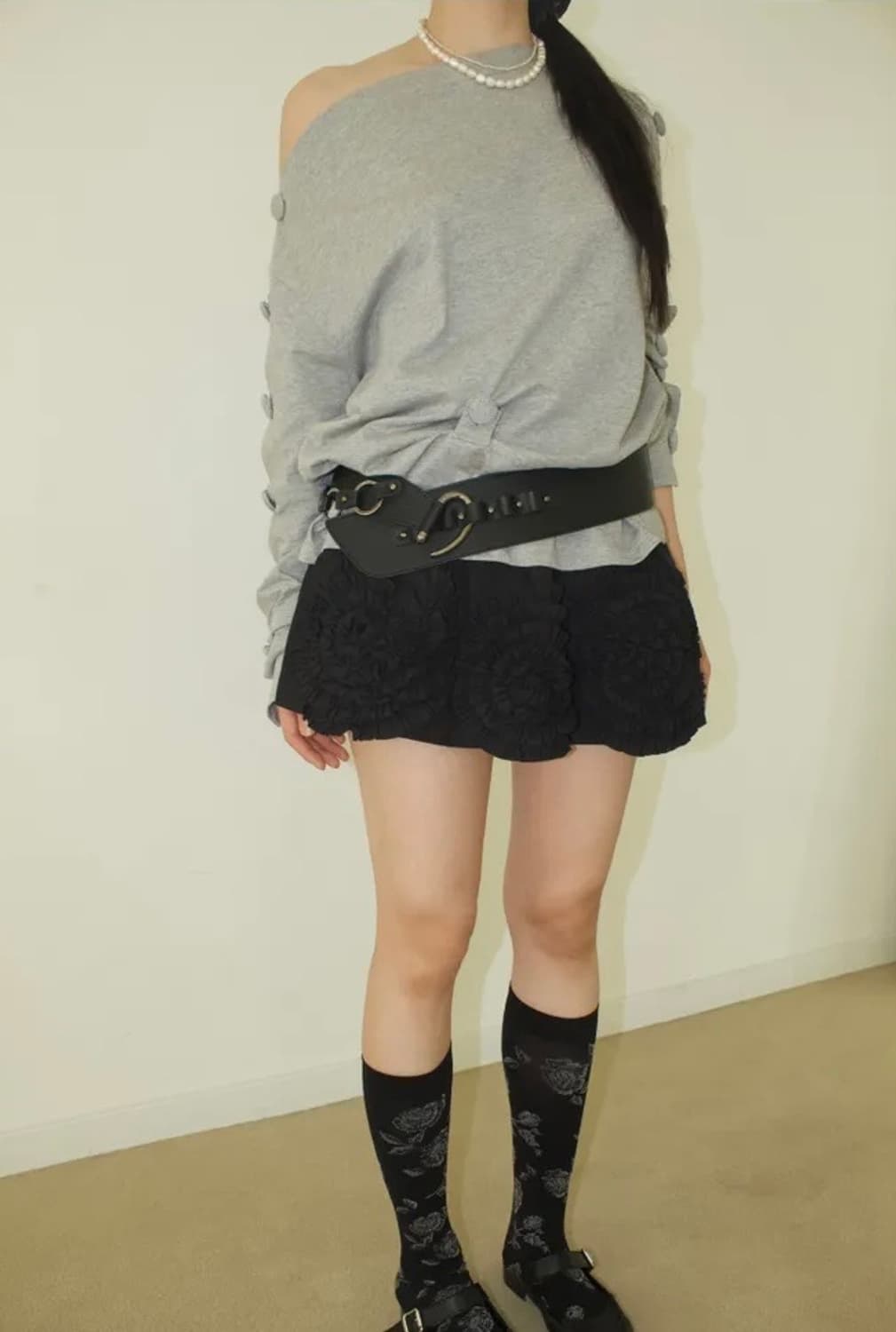 [새상품] 타임라인서울 와이드 웨스턴 후크 벨트 / 블랙 상품이미지4