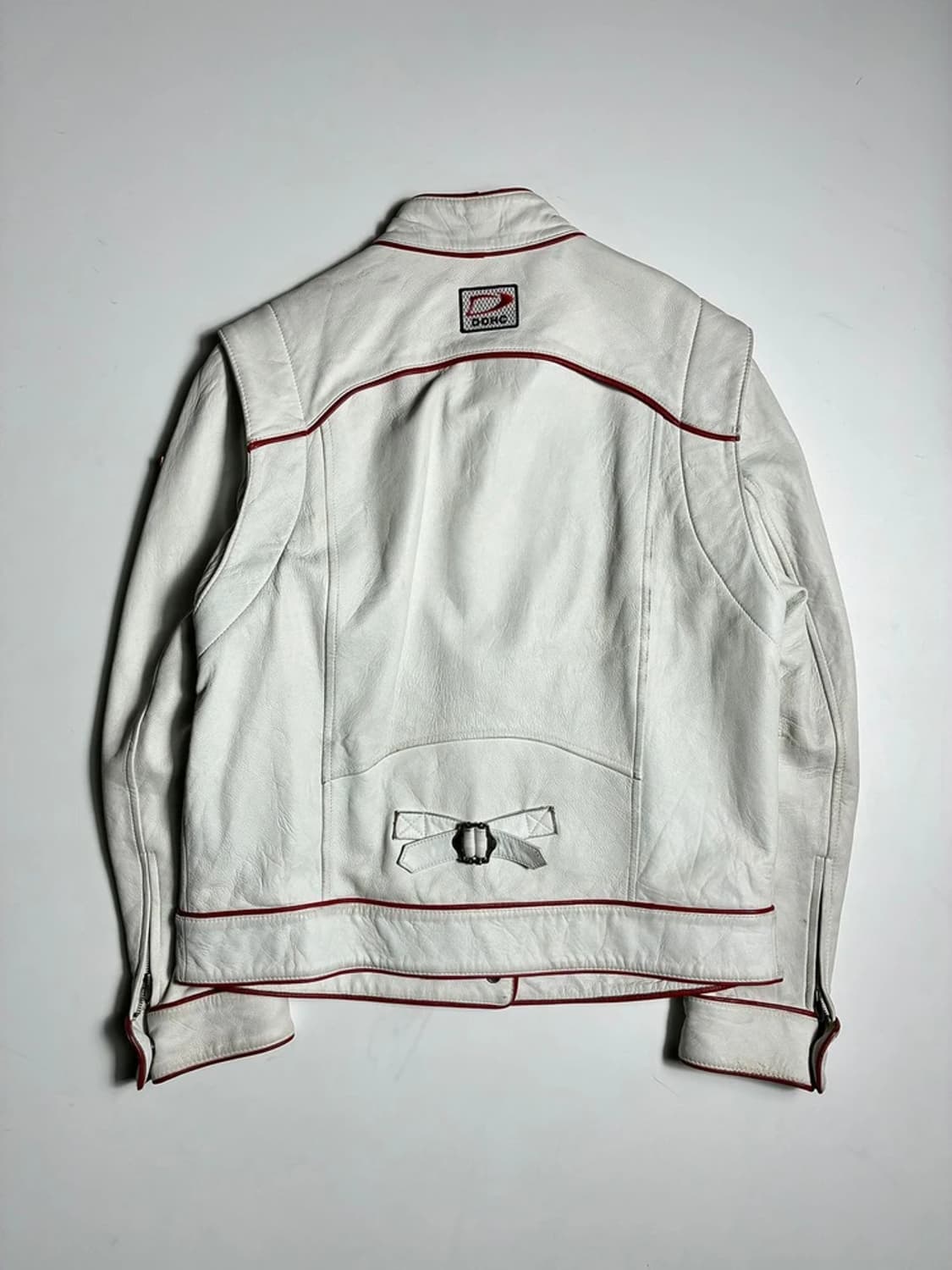 DOHC 레드 파이핑 패치 포인트 양가죽 라이딩 자켓 R1990 상품이미지8