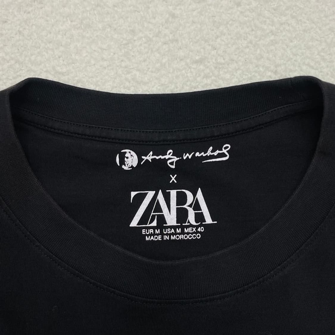 ZARAx앤디워홀 콜라보 반팔티 블랙 M 상품이미지5