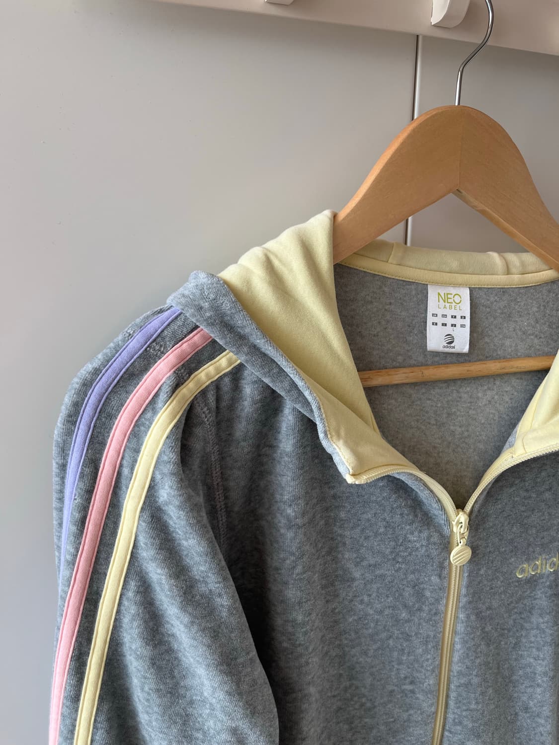 아디다스 솜사탕 삼선 무지개 후드집업  상품이미지9