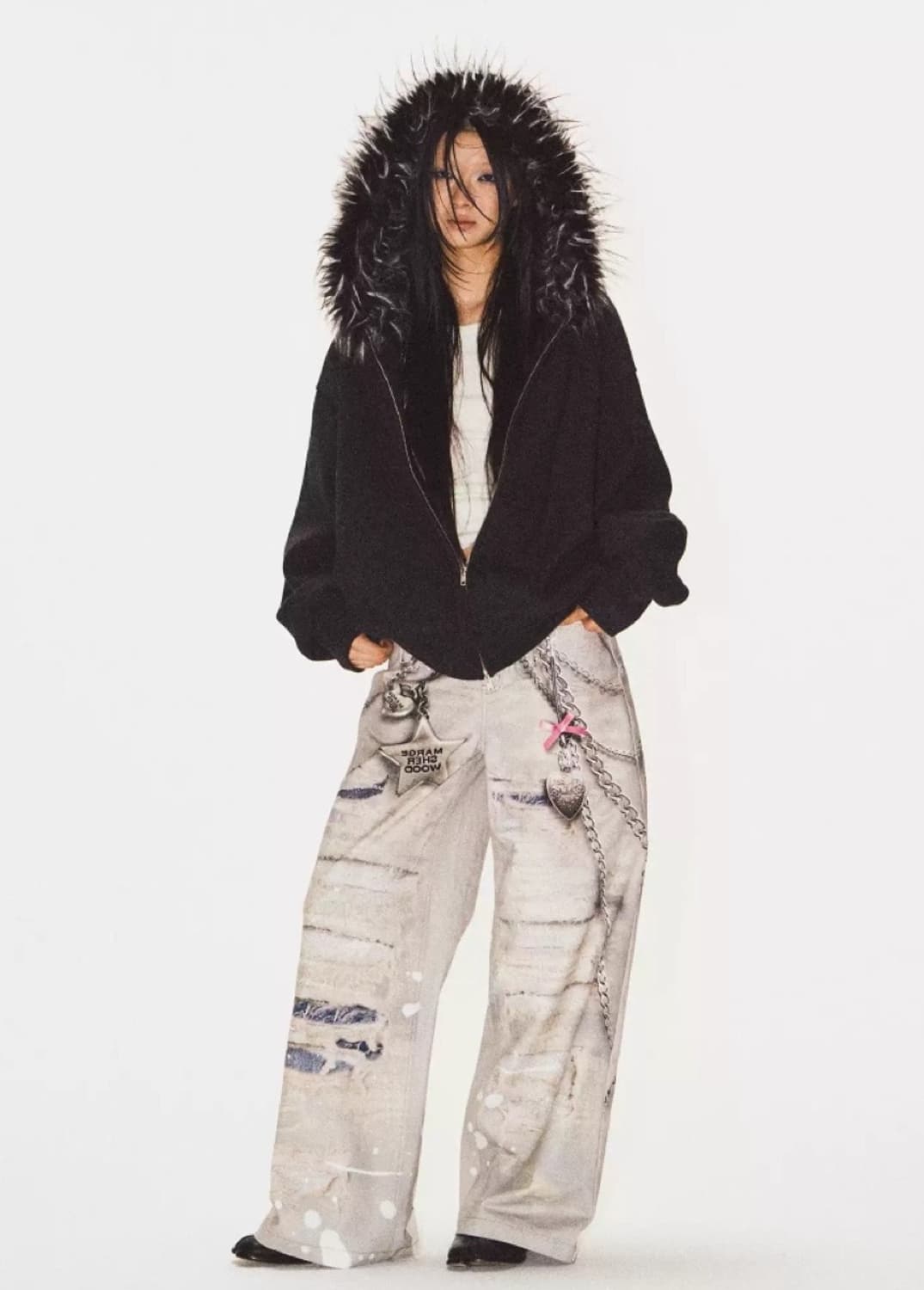 Take care 퍼 후드 자켓 상품이미지1