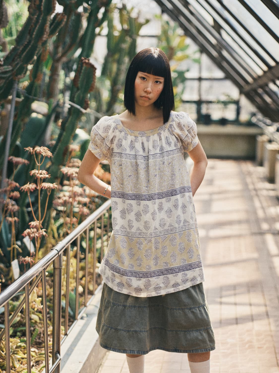 모리걸 패턴 블라우스 상품이미지1