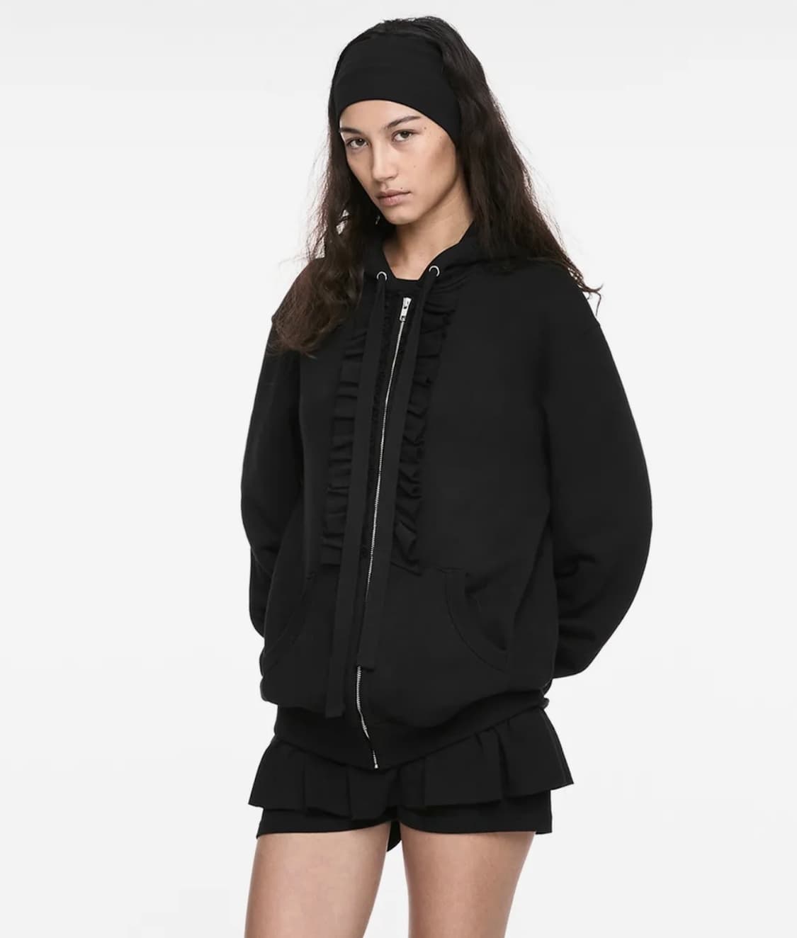 (새상품) nache 나체 러플후드집업 상품이미지1