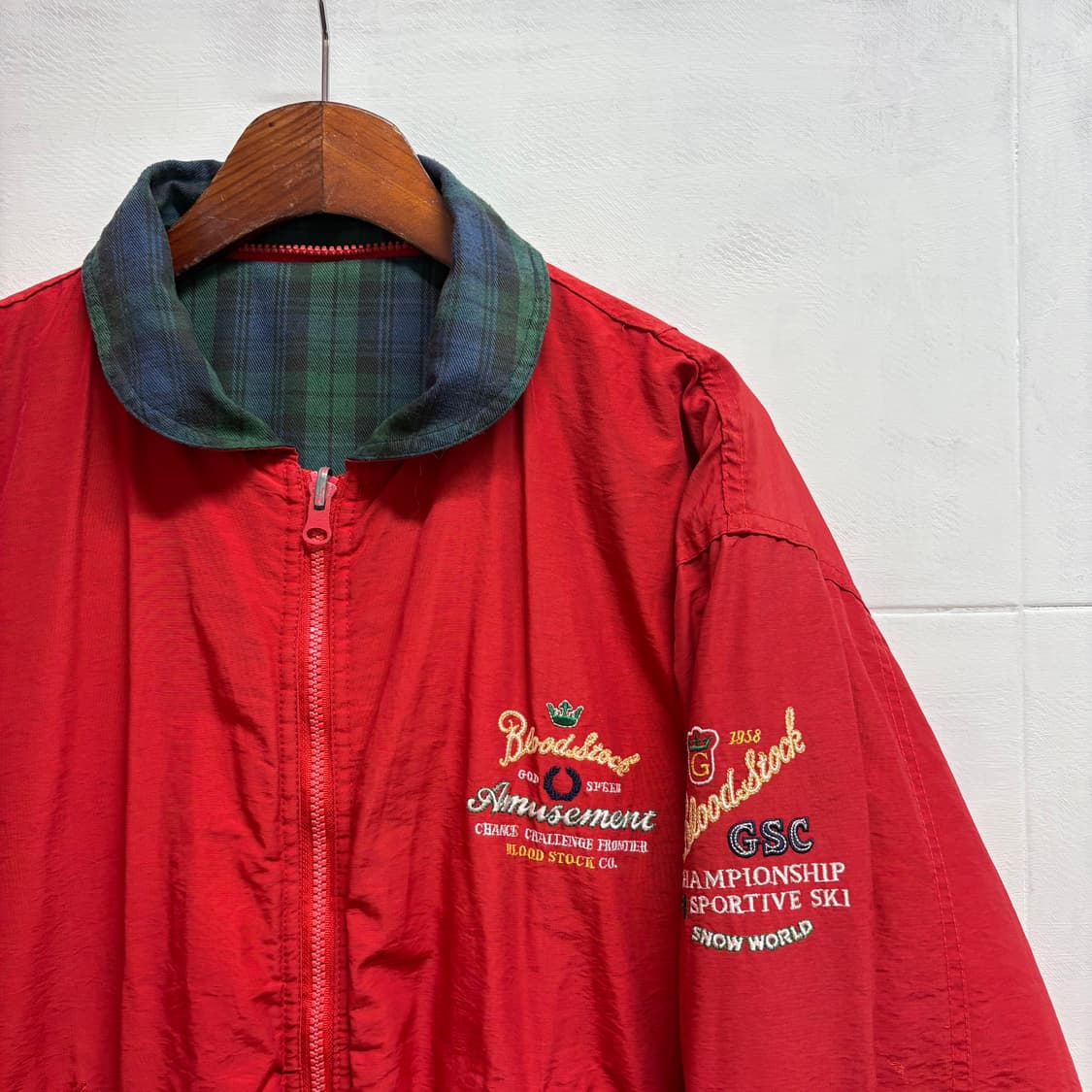 체크 리버서블 봄버 자켓 블루종 (JPN) 상품이미지5