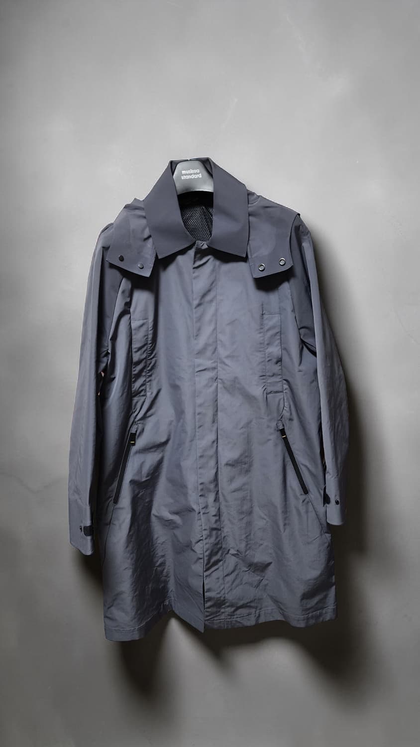 SIEG 하이넥 후드 심플 방수 코트 그레이 상품이미지1