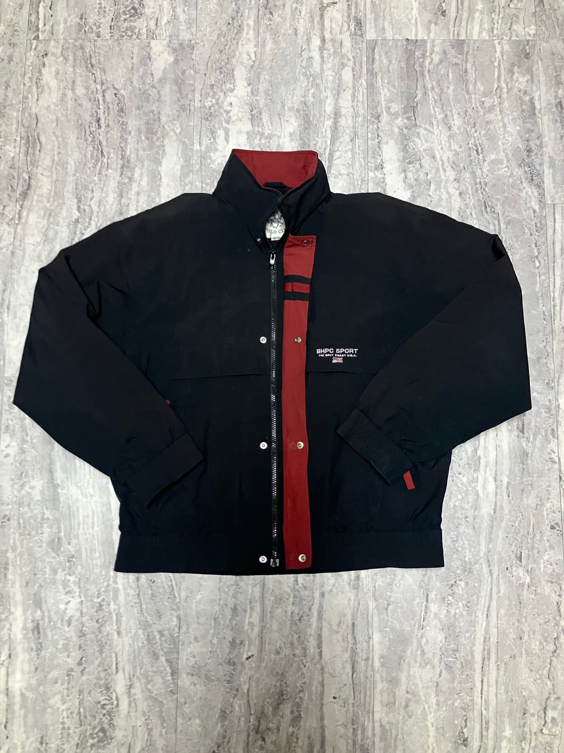 일본빈티지 Beverlyhills 올드스쿨아메카지 혁오풍 봄버블루종자켓 상품이미지1