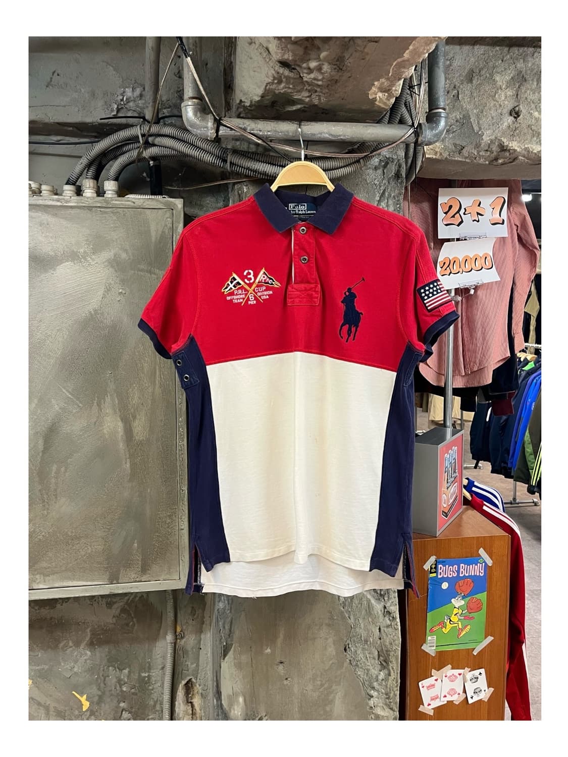 폴로 랄프로렌 빅포니 헤리티지 성조기  반팔 카라티 L #csz3152 상품이미지1