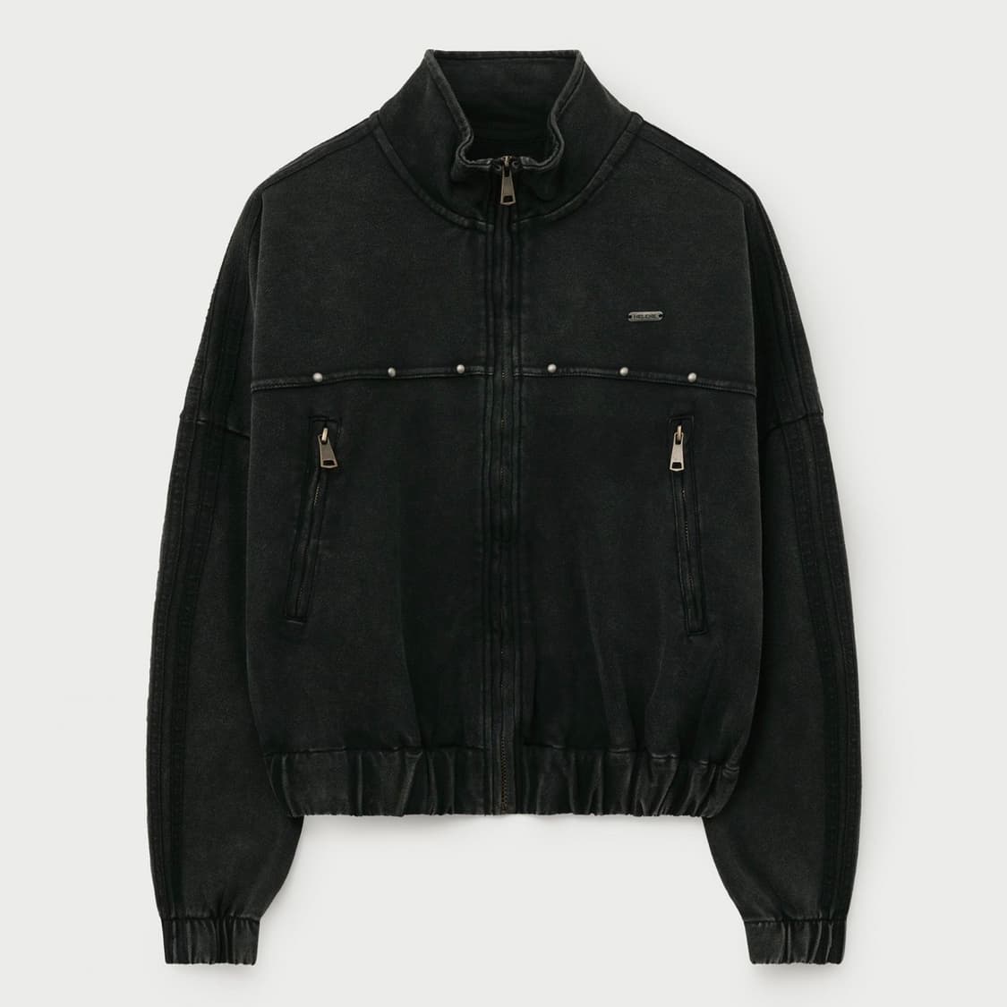 헬레네파리스 오버핏 스탠드 집업 재킷 [워시드그레이] 상품이미지2