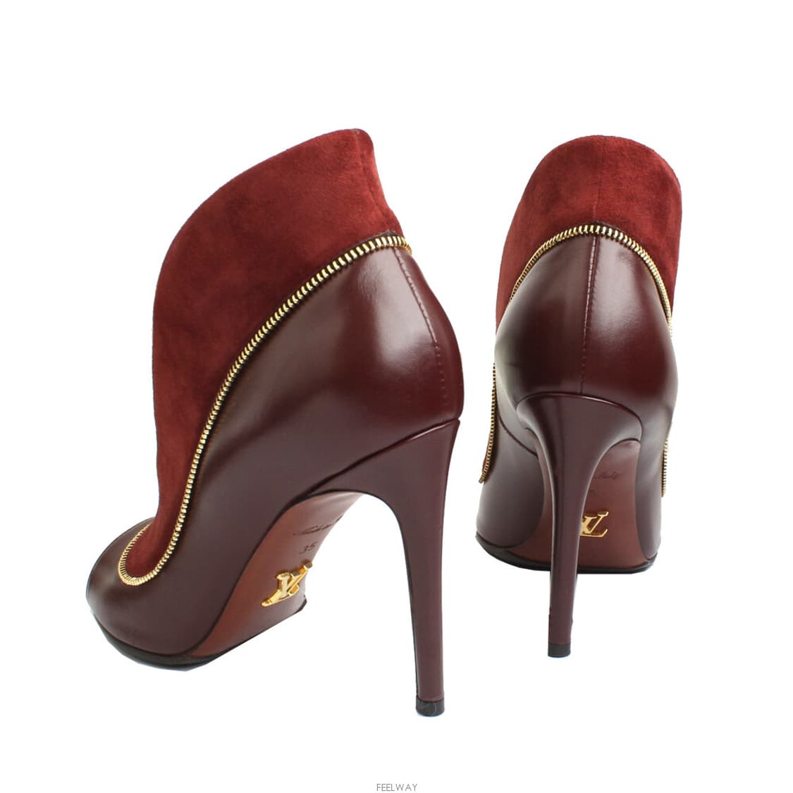 루이비통 버건디 스웨이드 넥 펌프스 (35) 상품이미지4