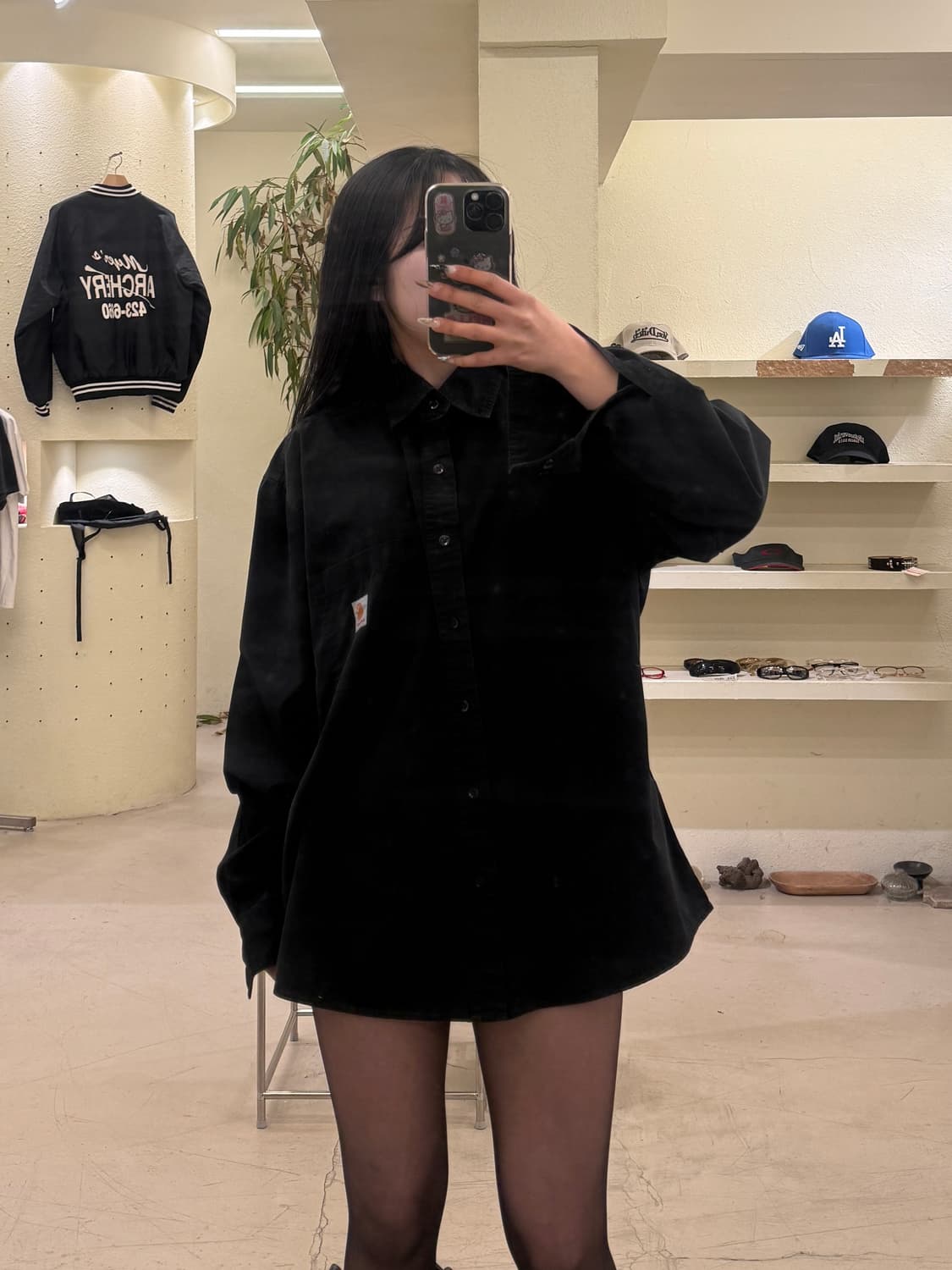 칼하트 원포켓 워크 셔츠 블랙 U602 상품이미지1