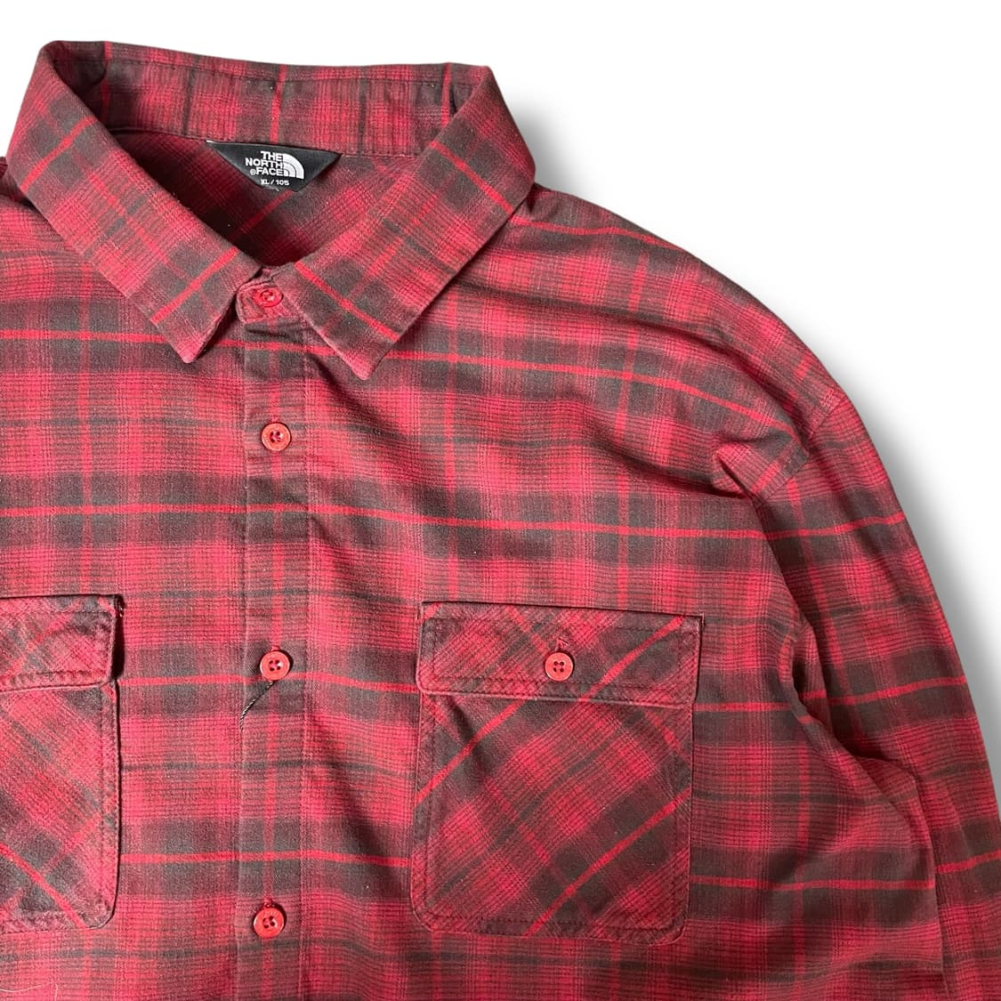 노스페이스 레드 블랙타탄 체크 패턴 투포켓 폴리 셔츠 105 상품이미지3