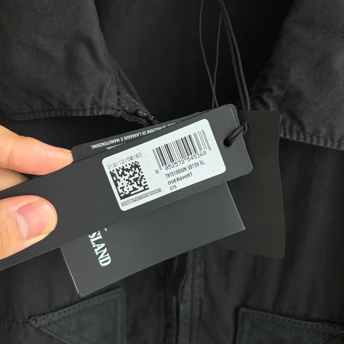 새상품(XL)스톤아일랜드 올드 트리트먼트 오버셔츠 블랙 상품이미지4