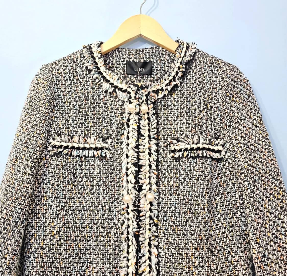 (새상품) LINE 슬림라인 트위드 롱자켓 ~66 상품이미지1