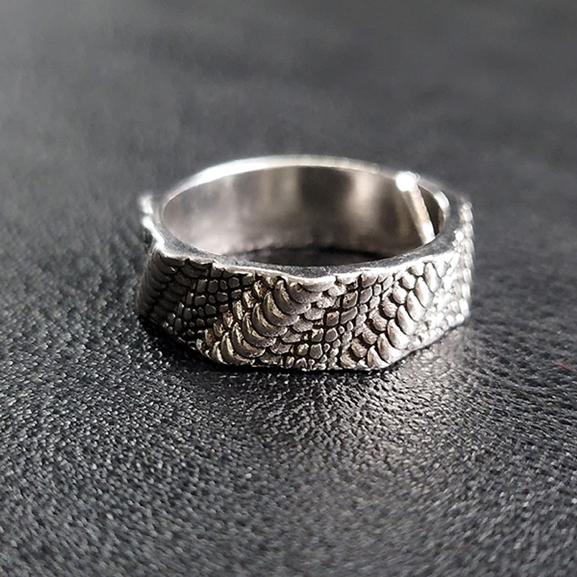 Bark 실버 남자 엔틱 빈티지 명품 고대 비늘 스네이크 반지 상품이미지3