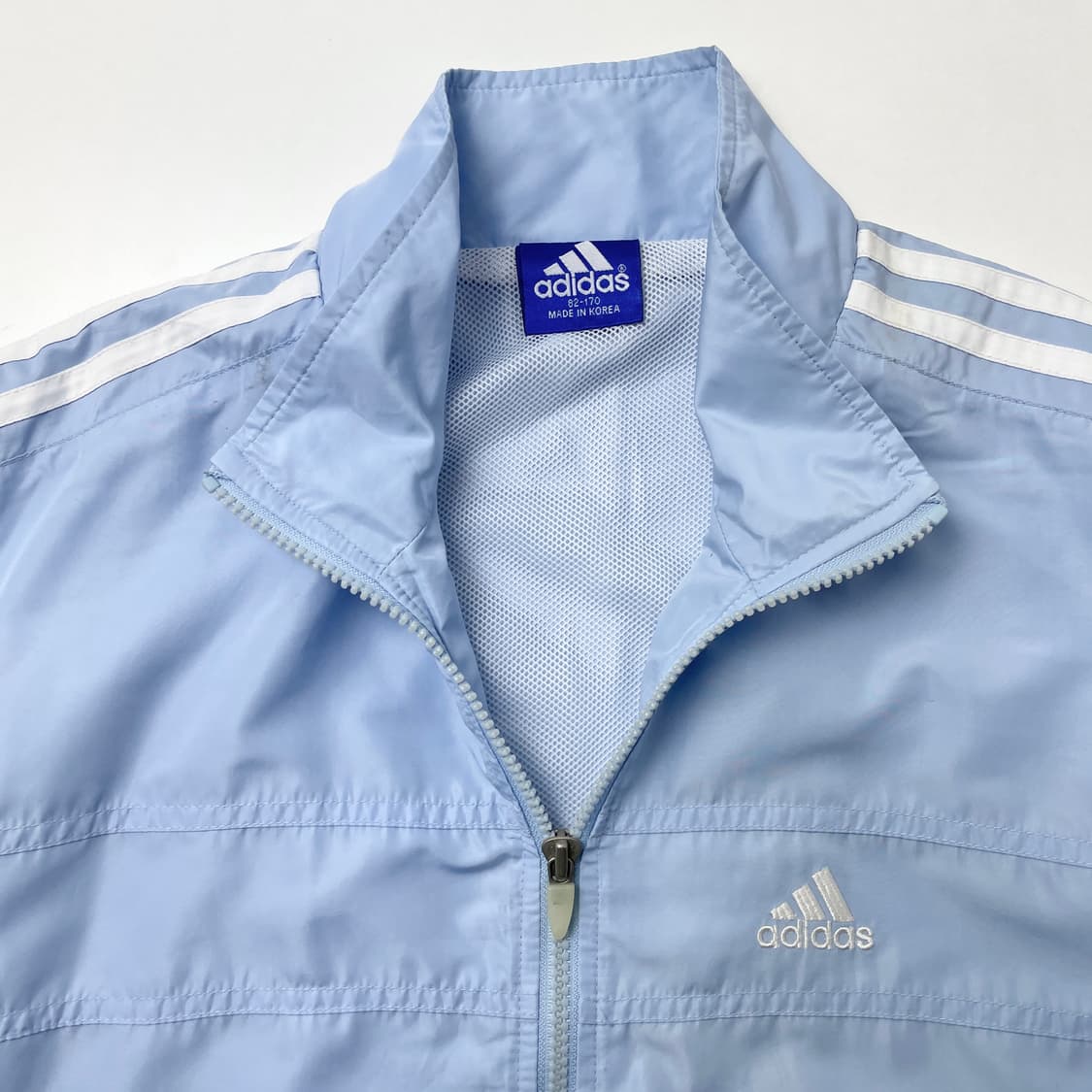 [중고] 아디다스 삼선 바람막이 하늘색 상품이미지3