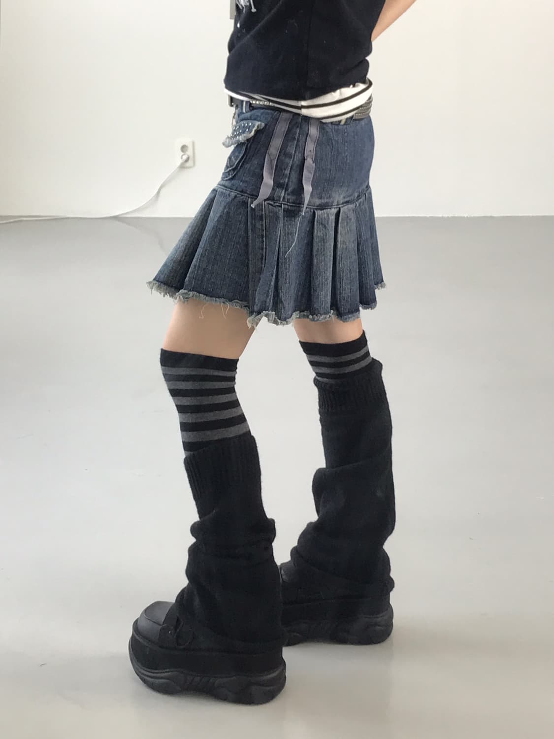 angus Y2k Denim Detail Mini Skirts 상품이미지3